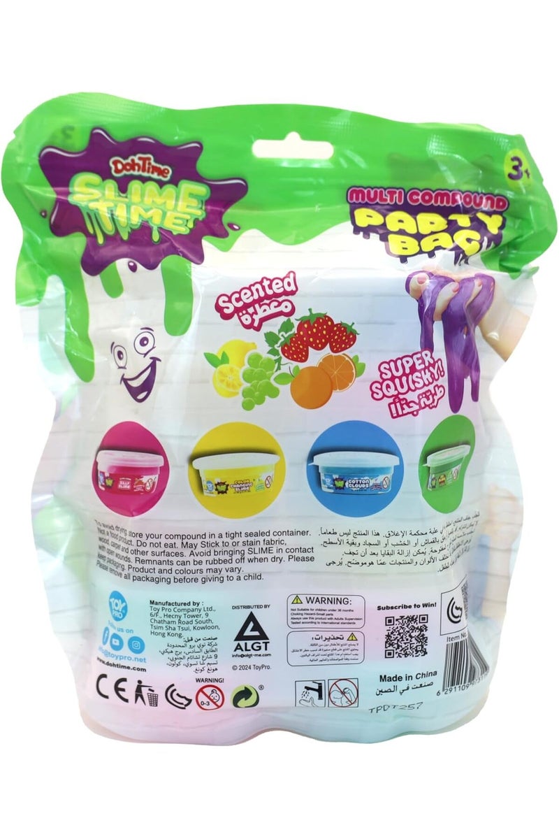 DohTime Doh time Slime Multi Compound Scented Glow In The Dark Slime Party Bag 12 Cans - Image 3